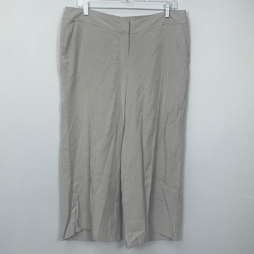 Eileen Fisher Cropped Wide Leg Zip Up Pants Size PM